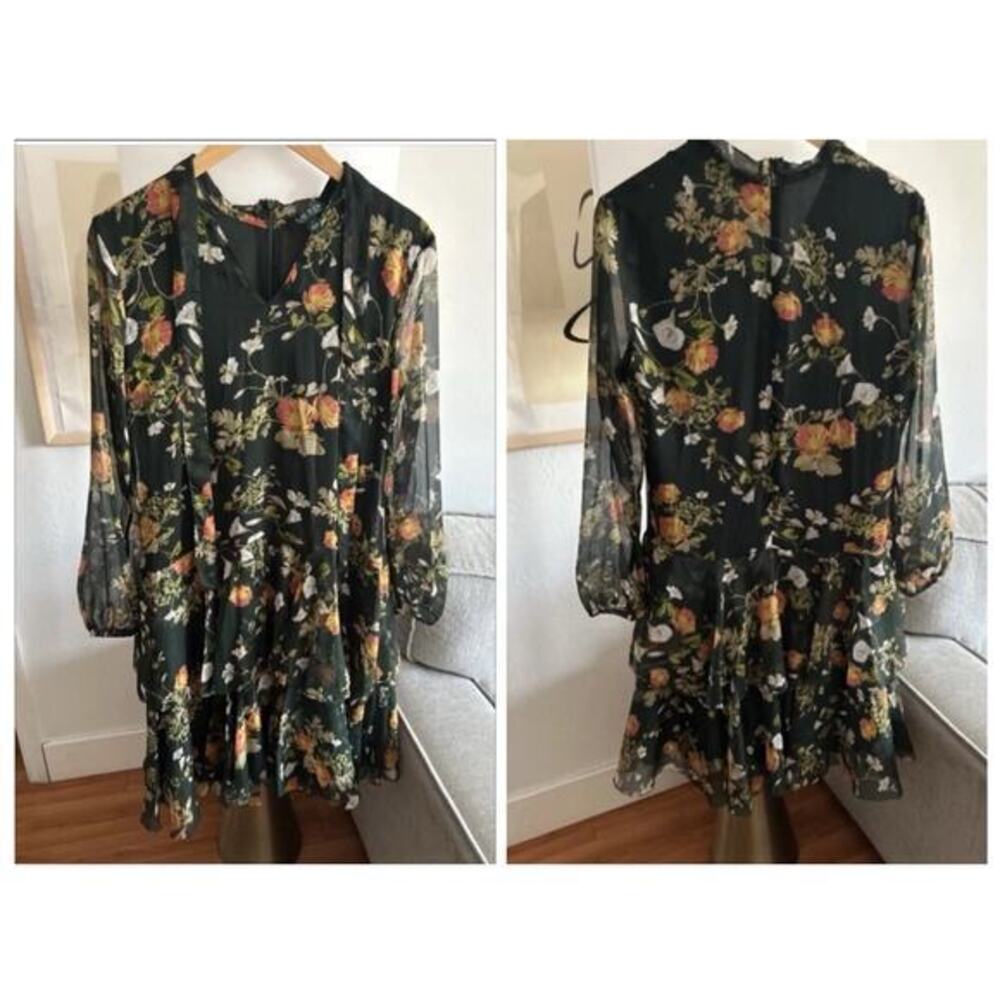 Lauren Ralph Lauren Floral Georgette Ruffles Dress Size 4